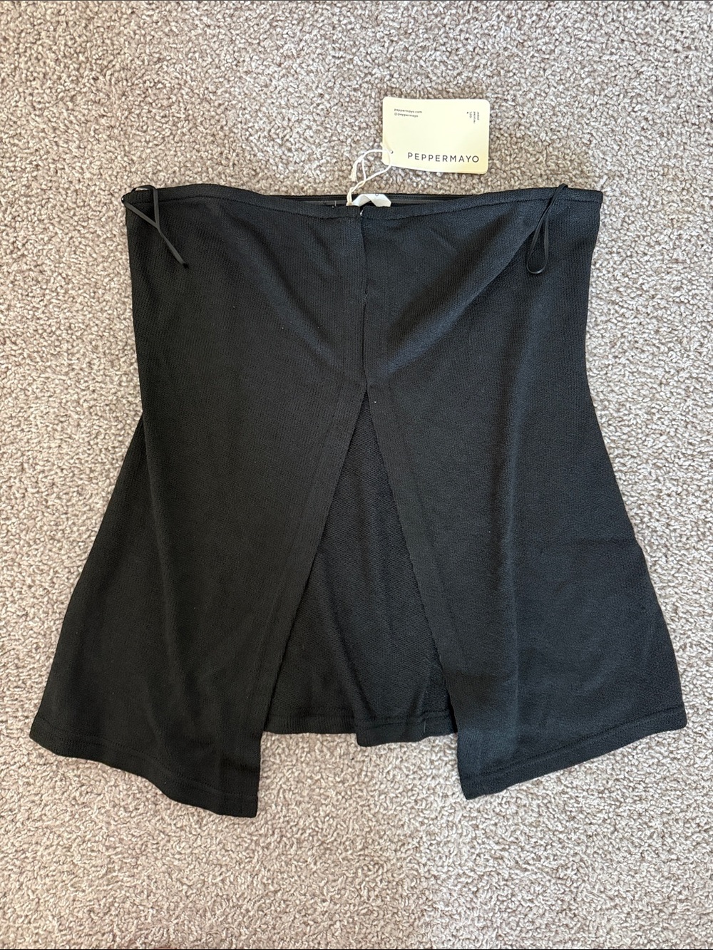 Peppermayo Strapless Open Knit Top